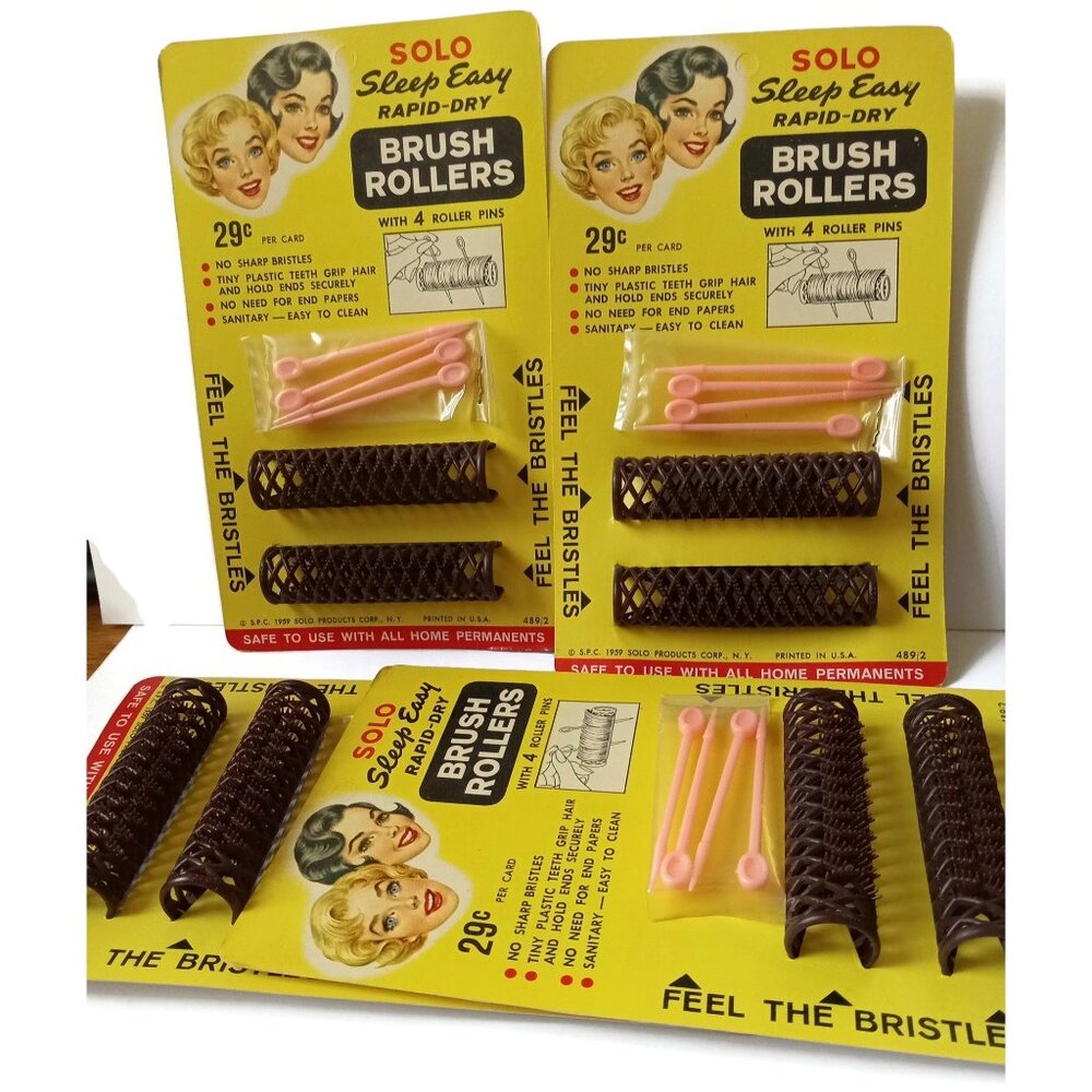 Vintage Hair Curlers on‎ Original Card -1959'